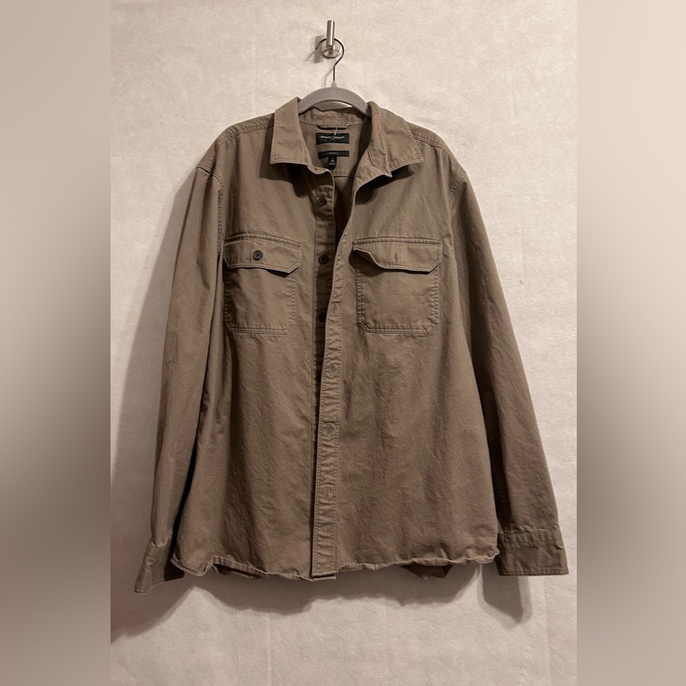 Banana Republic button down utility shirt jacket casual Overshirt Brown XL
